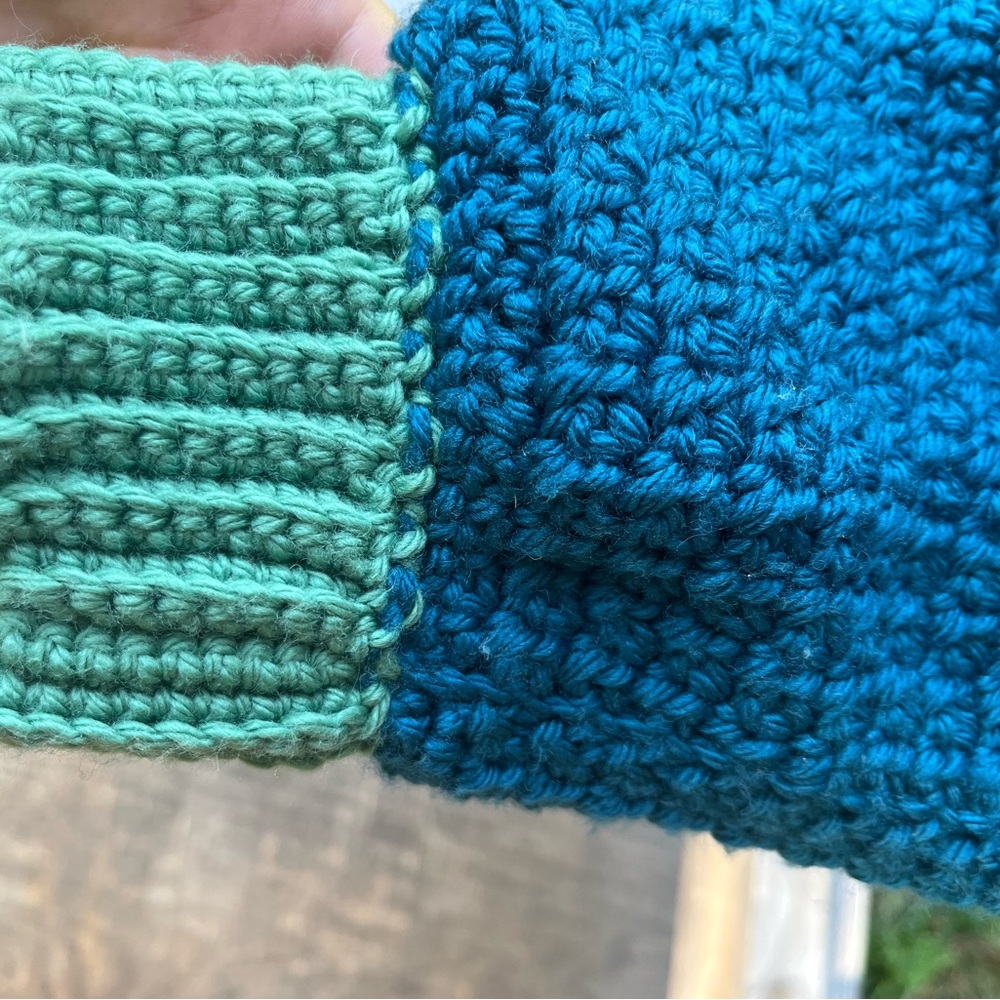 Colorblock Handmade Crocheted Sweater - Picture 2 of 4